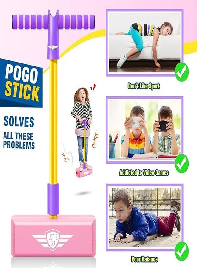 SKYUNION Pogo Stick Toys for Boys Girls, Foam Pogo Jumper for Kids Gifts Outdoor Toys for Toddlers Age 3 and Up Garden Toys Boys Girl Gifts | Pogo Jump Makes Pop Sounds (Multi) - Image 4